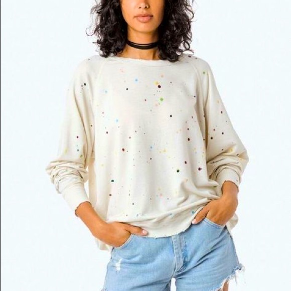 Lovestitch Splatter Paint Crewneck Sweatshirt - Picture 3 of 11